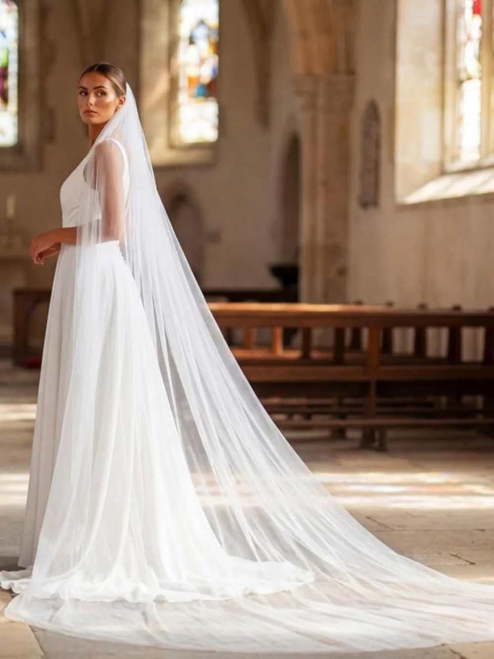 White Cathedral Length Bridal Veil